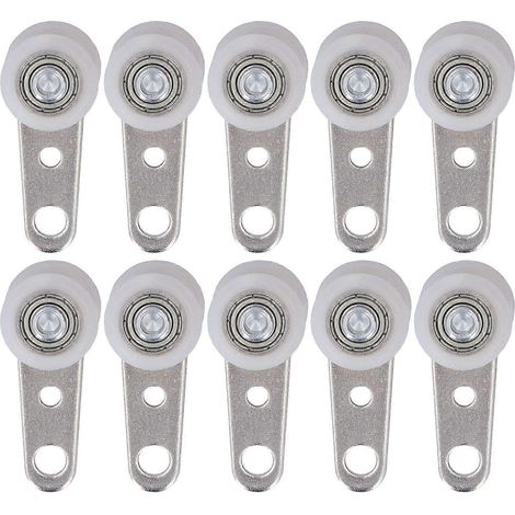 10 Stück Riemenscheibenblöcke aus Edelstahl mit Nylonlager und 2 Nylonrädern, 19 mm Durchmesser, 44 mm Länge