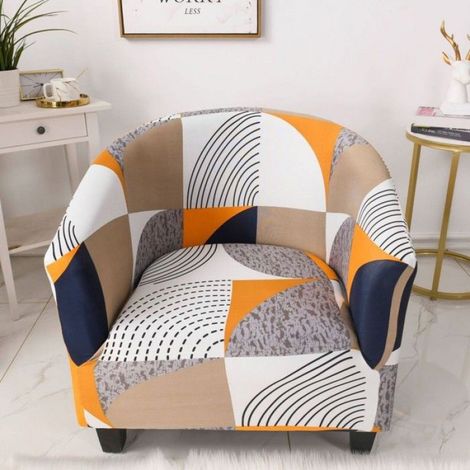 Housse De Fauteuil Cabriolet - Extensible Avec Accoudoirs - Pour Chambre À Coucher Salon Bar - 1 Pièce (1/4)
