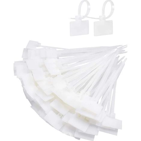 Attache Cable Blanc Etiquette Cable Electrique Plastique Cable Management Etiquette Cable Reseau Organisateur de Cordes pour Ordinateur La Télé Bureau Marquage des Fils 1000pcs Lefou (1/5)