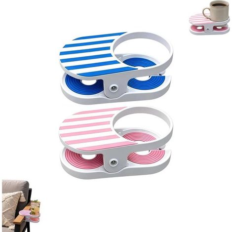 Ensemble de 2 porte-gobelets à clipser, porte-gobelet antidérapant, porte-gobelet portable, porte-gobelet pour chaises de plage, porte-gobelet multifonctionnel pour chaises longues (1/5)