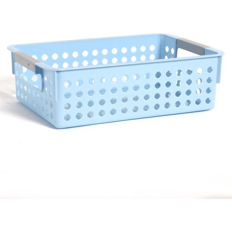 Plateaux de classe bleu ciel en forme de croix, corbeilles à papier pour la classe, paniers à livres de bibliothèque, tiroirs, bureau (1/5)