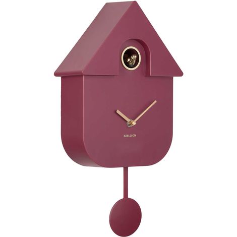 Horloge murale version Or avec coucou Mauve foncé - Karlsson (1/4)