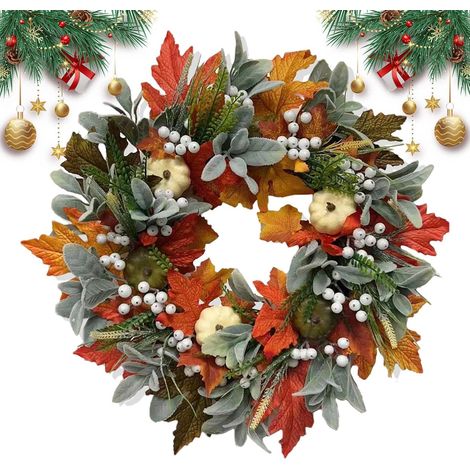Couronnes d'automne pour porte d'entrée - Décoration extérieure en forme de (1/5)