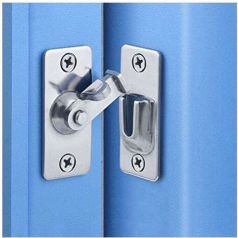 Loquet de porte, loquet de porte coulissante à 90 degrés, acier inoxydable, fermoir pliant de porte coulissante d'angle de sécurité (1/4)