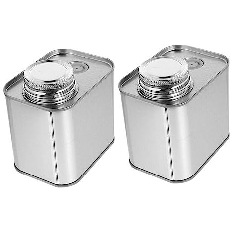 Set di 2 barattoli in acciaio inox per chicchi di caffè, rotondi con coperchio a vite, stile vintage/rustico, contenitori per alimenti. (1/5)