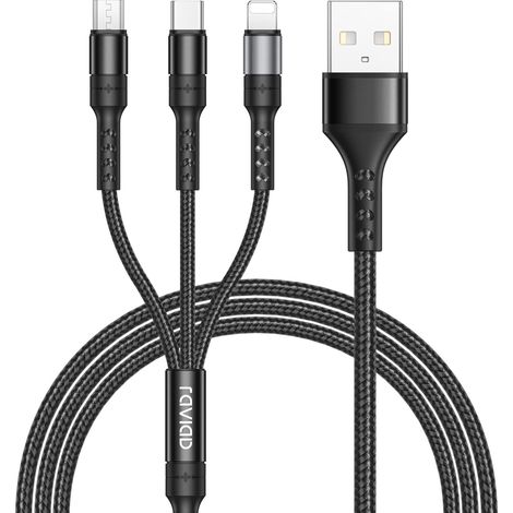 Cable Multi Chargeur, 3 en 1 Chargeur Multi Embout Rapide [1.26M] (1/5)
