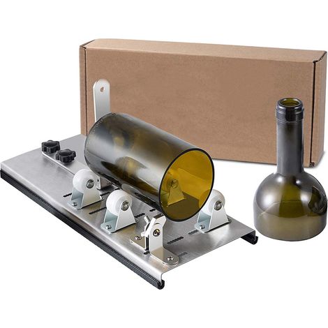 Machine à découper bouteilles verre réglable acier inox 201 artisanat bouteille vin déco maison coupe verre 3/5 roues (1/5)