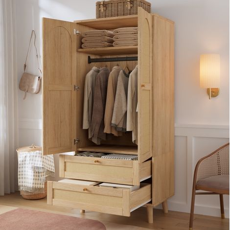 Cadre de lit double 140x200 cm en velours beige, vérins à gaz - sans matelas - CHICFURN (1/5)
