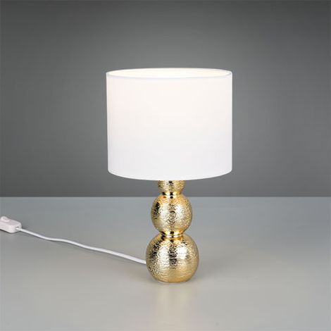 Lampe de table en céramique dorée et blanche, base boule, 1x E27 10W LOVA RL (1/3)