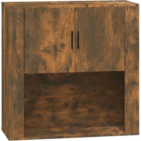 Armoire murale Design moderne, Armoire Etagère de rangement, Chêne fumé 80x33x80 cm Bois d'ingénierie OIB5326E (1/5)