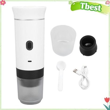 Tbest Cafetière portable Machine à café portative électrique Rechargeable de voiture de cafetière electromenager cafetiere Blanche (1/5)