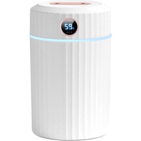 Air Humidifier, 2L Quiet Ultrasonic Humidifier with Thermo-Hygrometer, Dual Nozzle 36 Hours Run Time, Auto Shut-Off, 7 LED, for Home Bedroom Office