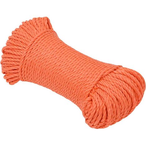 Cuerda de trabajo polipropileno naranja 6 mm 100 m vidaXL