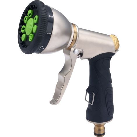 Pistolet d'Arrosage Métal + Poignée Caoutchouc Anti Glisse Multi Jets - Pistolet d'Arrosage Métal + Poignée Caoutchouc Anti Glisse Multi Jets (1/5)