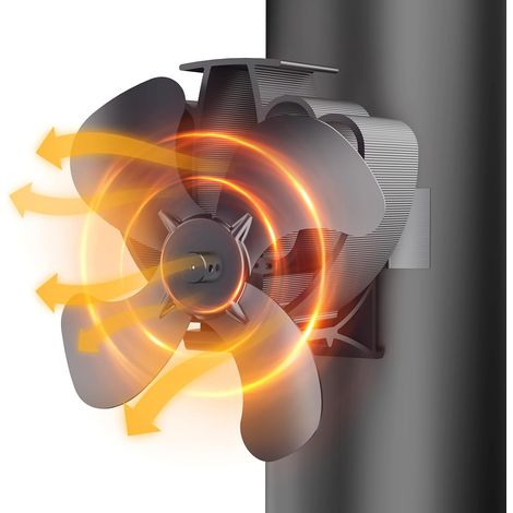 Ventilateur pour poêle à de cheminée silencieux pales fixé sur tuyau cheminée/poêle bois/poêle 4 bois (1/4)