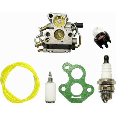 Carburateur avec Filtre à air et Bougie d'allumage pour tronçonneuses Husqvarna 135 140 140E 435 435E 440 440E et Jonsered CS2240 CS2240S CS410 – remplace références C1T-EL41 C1T-EL41A 506450501 35838 (1/5)