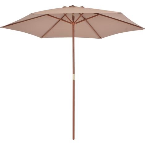Maison Exclusive - Sonnenschirm mit Holz-Mast 270 cm Taupe