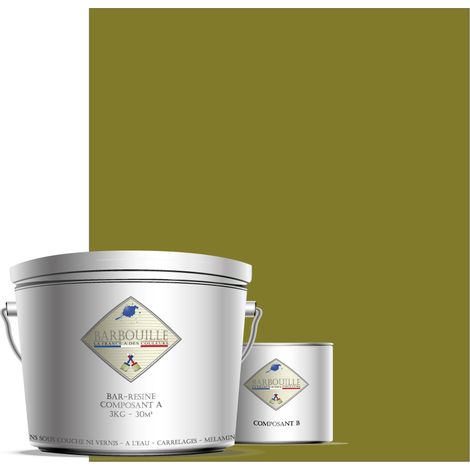 Peinture résine époxy 2,5L BRILLANT 25m² Vert Kaki Brexit