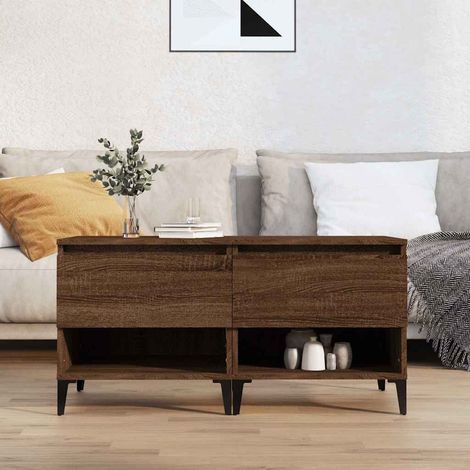 vidaXL Side Tables 2 pcs Brown Oak 50x46x50 cm Engineered Wood (1/5)