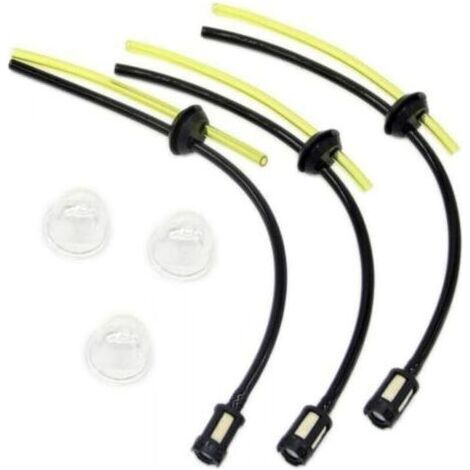 Kit de filtre à carburant universel BHS 26/BG-BC 43 avec durite 27cm noir, joint et apprêt - 3 sets pour taille-haies, débroussailleuses et tondeuses 2/4 temps (1/4)