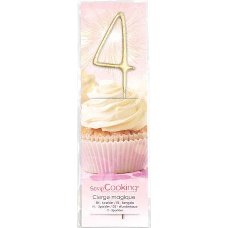 Bougie magique 17,5 cm - chiffre 4