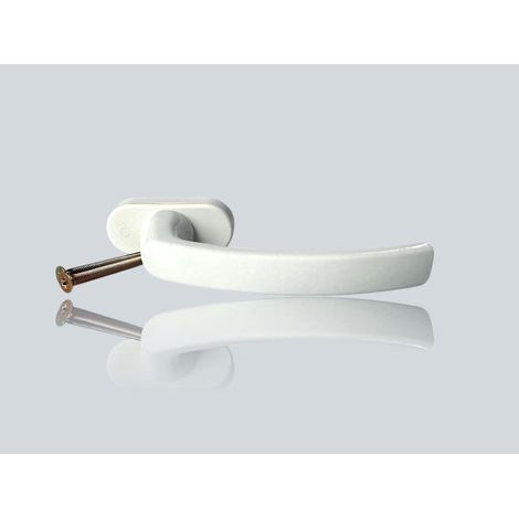 Poignée de fenêtre Liège 0540/U26 Blanc signalisation RAL 9016 Poignée de fenêtre en aluminium vissée cachée 37 mm (blanc)
