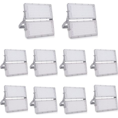 10 Pièces 200W Projecteur Exterieur LED 20000LM 6500K Blanc froid Lampe Extérieur LED de Sécurité Imperméable IP65 Spot LED Extérieur Idéal pour Jardin Garage Couloir Terrasse Eclairage (1/5)