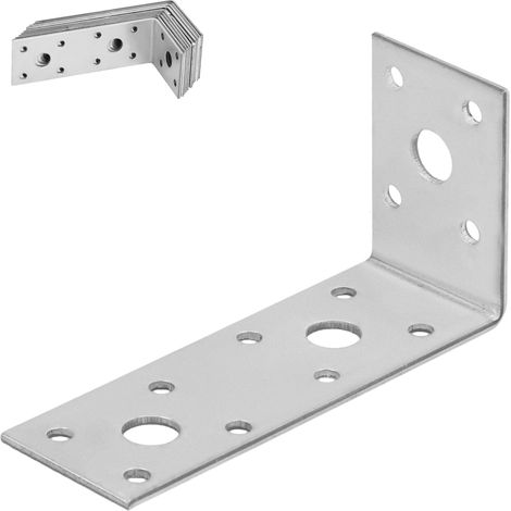 KOTARBAU® Winkelverbinder für Zimmererarbeiten, Edelstahl, verzinkt, 100 x 50 x 35 mm, 12er-Set