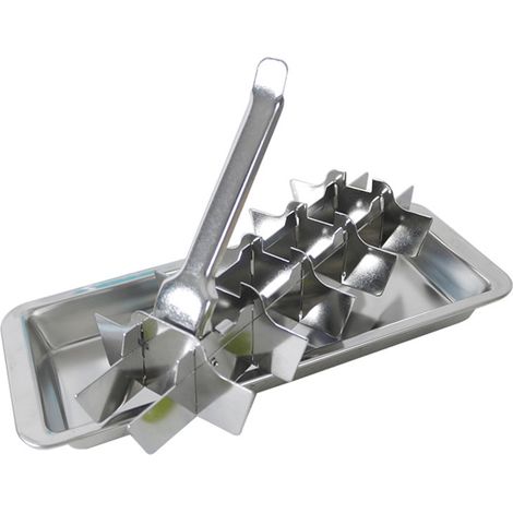 Ecleanfy - Moule à glaçons avec levier, moule à glaçons 2 en 1 et broyeur à glace en acier inoxydable - (1/5)