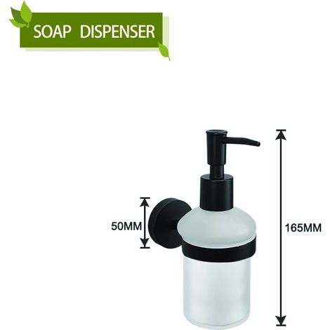 Porte-serviettes mural en acier inoxydable noir mat avec barre porte-serviettes, porte-savon, porte-papier toilette et crochets pour peignoirs et serviettes. Accessoires de salle de bain. (1/5)