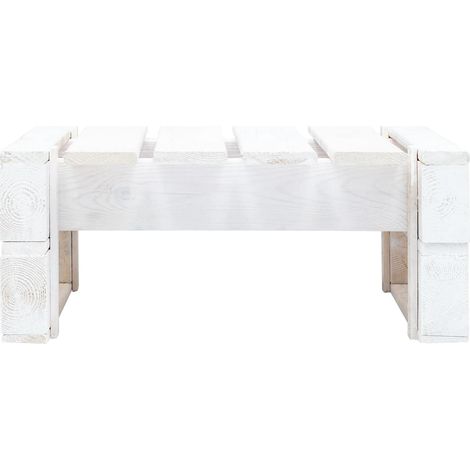 vidaXL Otomana de palés para jardín madera blanco (1/2)