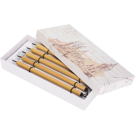5Pcs Dip Pen Handcrafted Manga Calligraphy Vintage Bamboo Drawing Painting Kit School SuppliesOblique Nib (1/5)