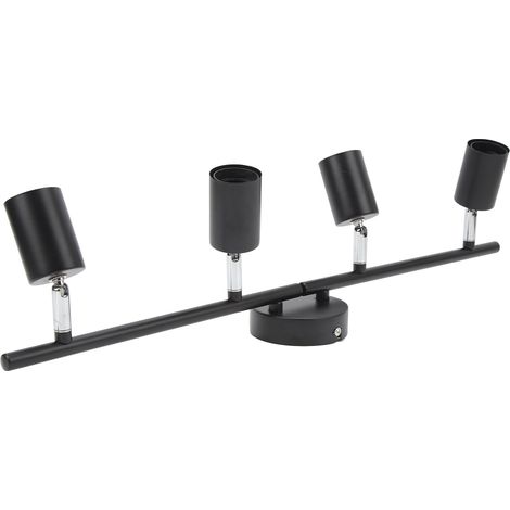 4-flammige LED-Deckenleuchte mit Schienensystem, 60 W, verstellbarer Winkel, faltbar, mattschwarz, für Schlafzimmer und Hotel, 85–265 V (1/5)