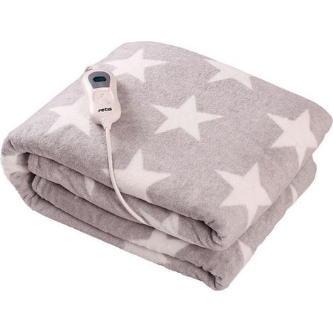 Plaid chauffant gris clair avec étoiles Rotel