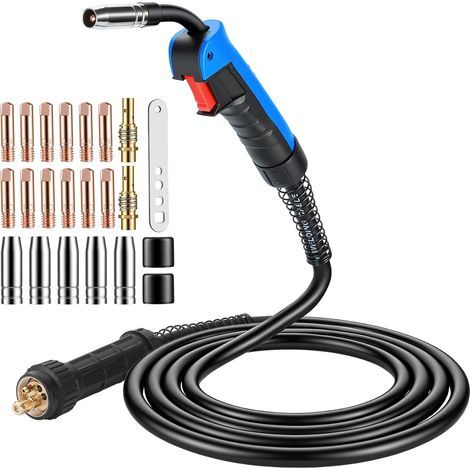 3M Kit de Torche à Souder MB15AK avec 22 Pièces accessoires de soudage, Connexions en Cuivre Pur et Poignée Ergonomique, pour le Soudage au CO² en Atelier et Industrie (1/4)