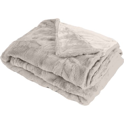 SACASA - Couette Plaid gris MINNOR en Polyester 130x170 cm