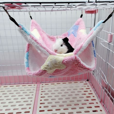 Petit hamac pour cage pour animaux de compagnie Hamac mezzanine chaud à double couche Petit hamac pour animaux de compagnie sac de couchage suspendu pour écureuil Fournitures pour animaux de compagnie