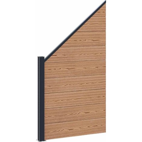 Zaunelement WPC und Aluminium Braun vidaXL