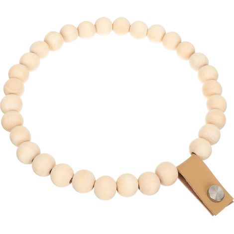 Anneau porte-serviettes mural bohème en bois avec perles naturelles, style rustique, pour salle de bain
