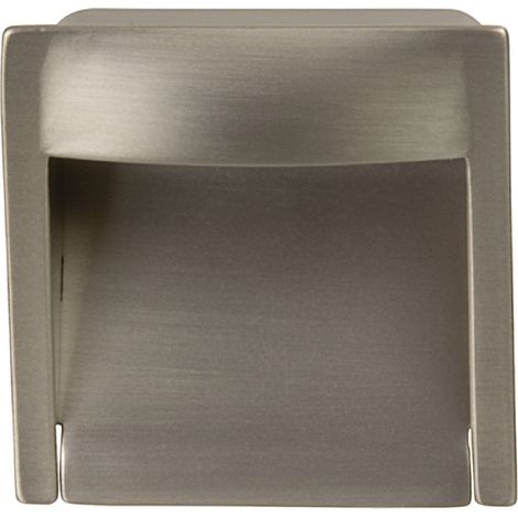 Poignée coquille carrée à encastrer intégration invisible en alliage zingué finition nickelé brossé 45x45mm Meuble Cuvette Cuisine Porte coulissante Tiroir Placard (1/3)