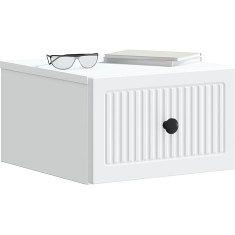 Maison Exclusive - Mobiletto da notte a muro 2 pcs Bianco 33 x 34,5 x 20 cm (1/5)