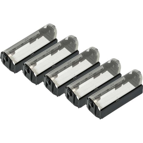 vhbw 5x Scherfolie kompatibel mit Braun Formula 5569, 5579, 5666, 5667 Elektrorasierer + Rahmen, schwarz/silber