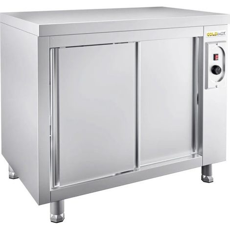 [JAMAIS UTILISE] Meuble Bas Chauffant Inox GOLDINOX Premium 2 Portes Coulissantes sur Pieds L120mm P600mm - ARC126