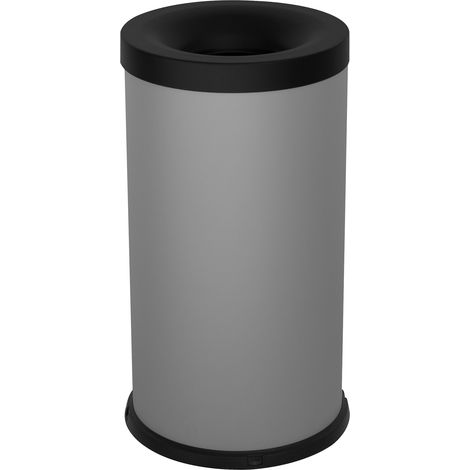 Pattumiera Gettacarte Ø31xh60 cm Autoestinguente In Acciaio Verniciato Grigio (1/2)
