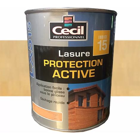Lasure extérieure acrylique incolore 1 L – Protection UV et intempéries – Application facile sans coulures – Rendement 14 à 16 m²/L – Cecil - LX515