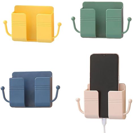 Support Mural pour Téléphone Portable,4 PCS Supports Muraux pour Téléphone Portable avec Crochet Support Telecommande Mural pour Chambre à Coucher