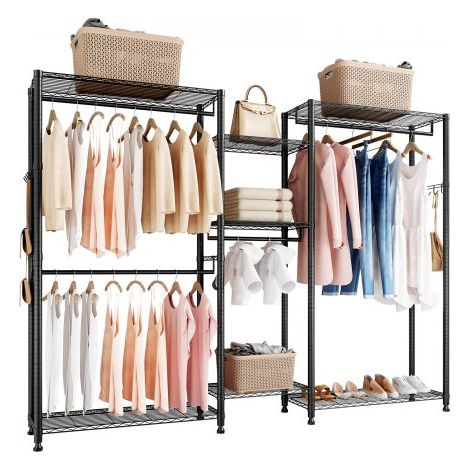Portant à Vêtements avec 7 Étagères Réglables Portemanteau avec (1/5)