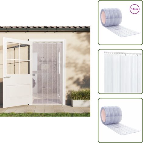 Rideau de porte transparent 200 mmx1,6 mm 10 m PVC - Rideau De Porte - Rideau Pvc - Isolation Thermique - Protection Contre Les Nuisibles - Rideau Antibruit (1/5)