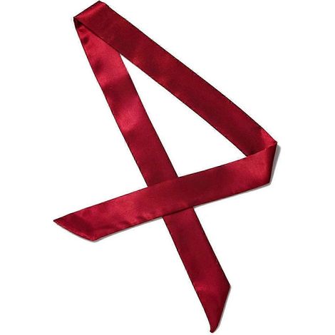 Ruban fin et doux pour la tête, foulard long en imitation soie, ruban décoratif pour femme, bandeau pour cheveux-Red (1/5)