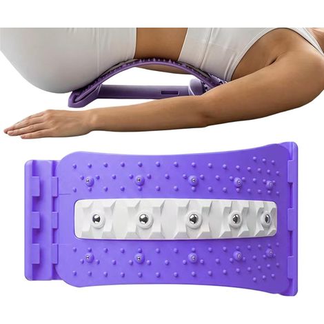 Lumbar Stretcher Ergonomic Back Stretchers 4 Level Adjustable Spine Stretchers Device Multifunctional Back Stretch Board Waist Support Relaxation Fitness Equipment for Men Women Office Gym Dormi (1/5)